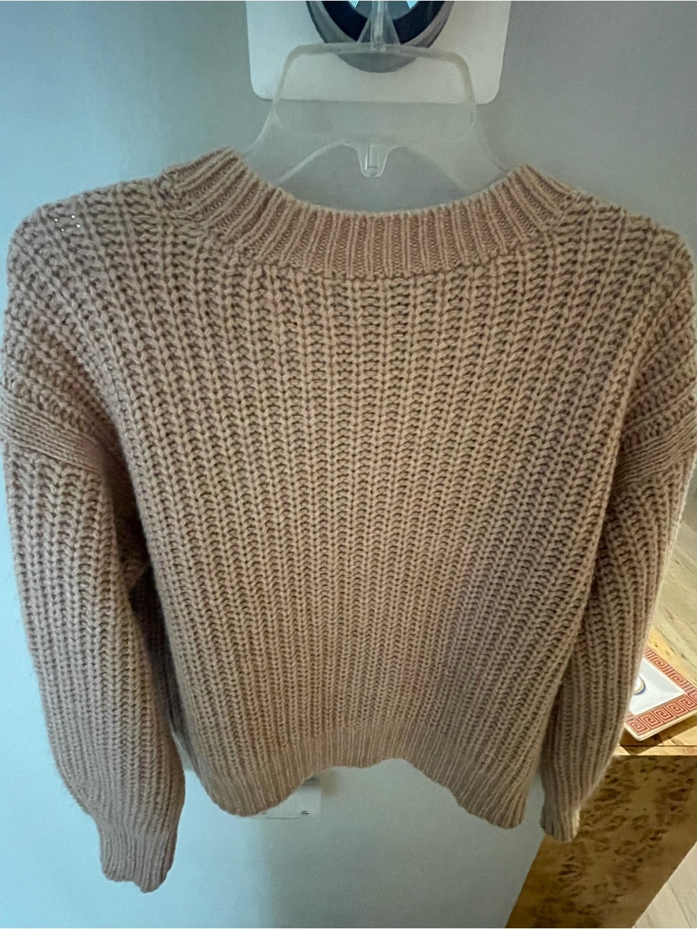 360 Sweater Chunky Scoopneck Sweater in Taupe